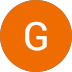 Letra G mayúscula blanca centrada sobre un fondo circular de color naranja sólido.